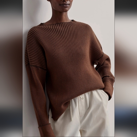 Varley Emile Rob Knit Sweater In Shitake - Picture 1 of 6